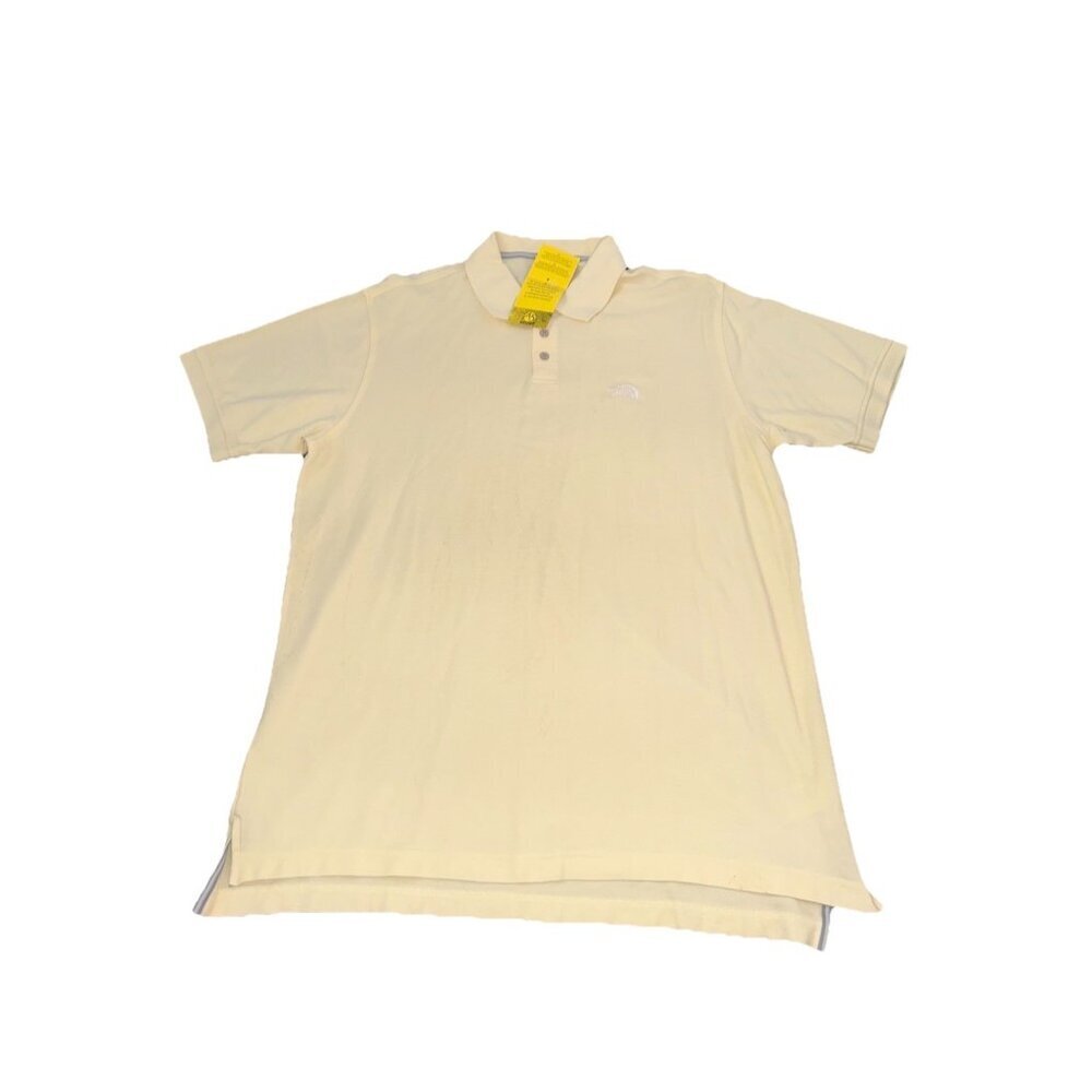 New North Face Mens Yellow Solid Short Sleeves Polo Shirt Xl